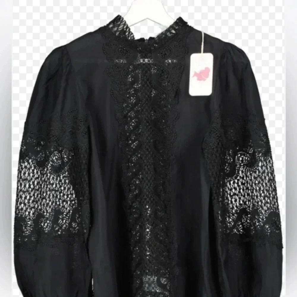 L'Atiste By Amy green Lace Inset Blouse size 1x
